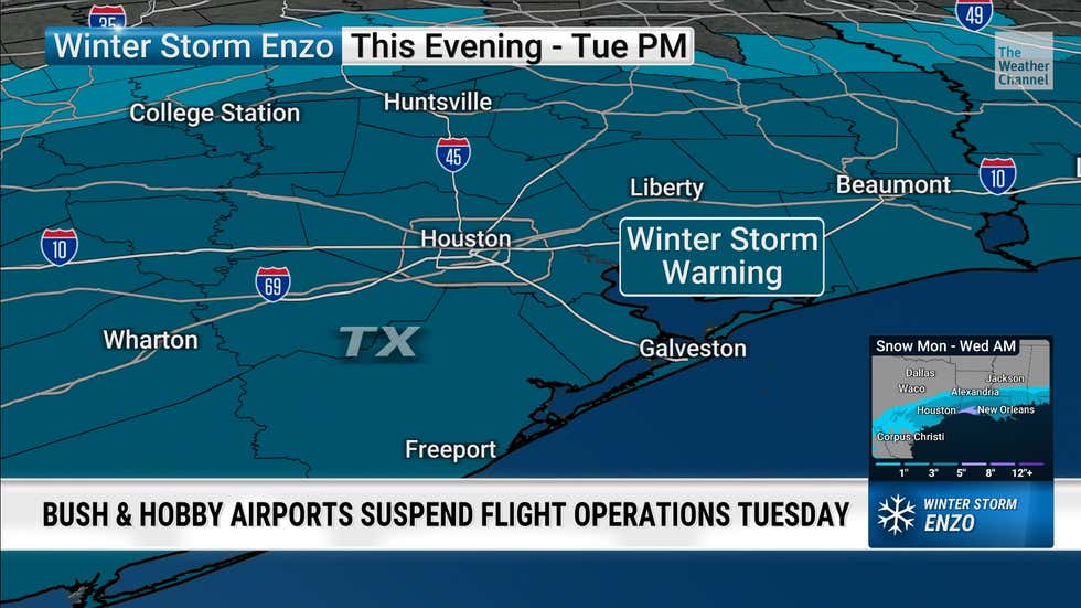 Winter Storm Enzo Forces Houston To Close Airports Videos from The Winter Storm Enzo Forces Houston To Close Airports Videos from The